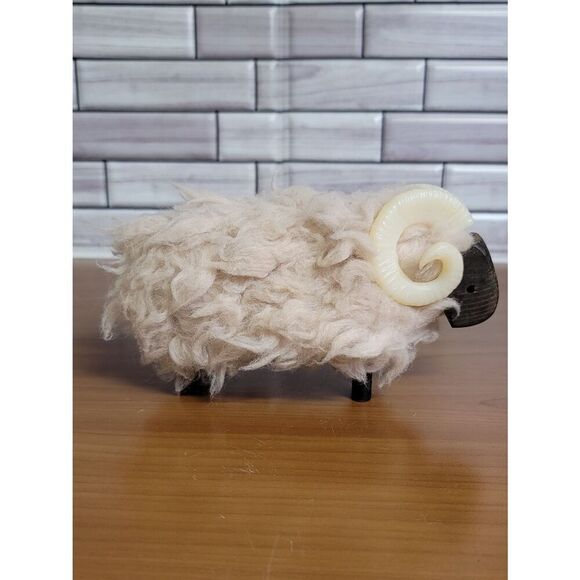 Wooly Sheep Ram Figurine #A49 - Picture 3 of 8